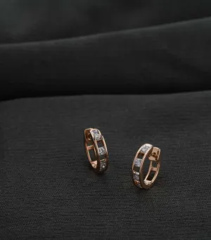 Diamond Subtle Hoops Earrings