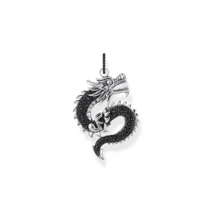 Dragon pendant with black zirconia