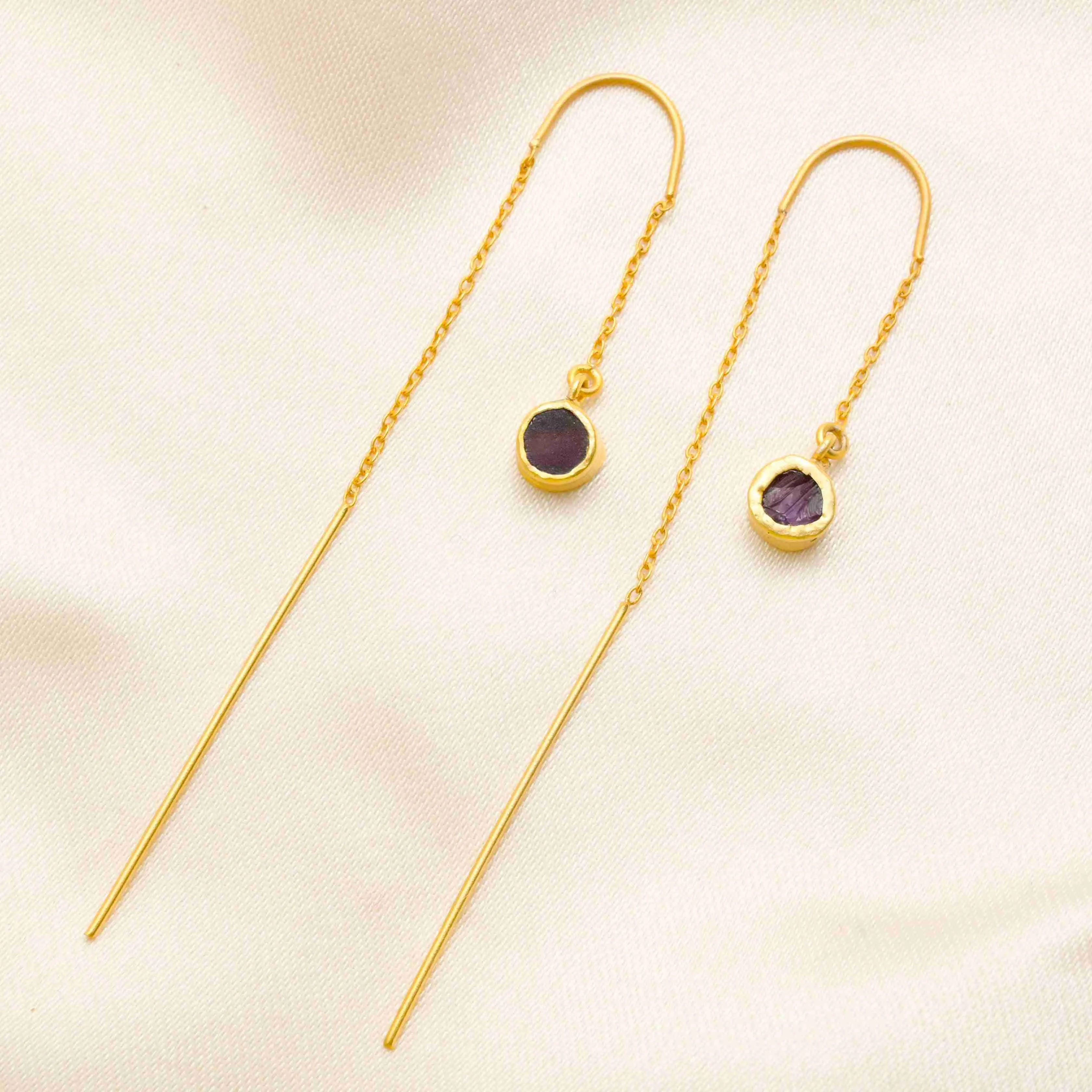 Drop Of Amethyst Earrings