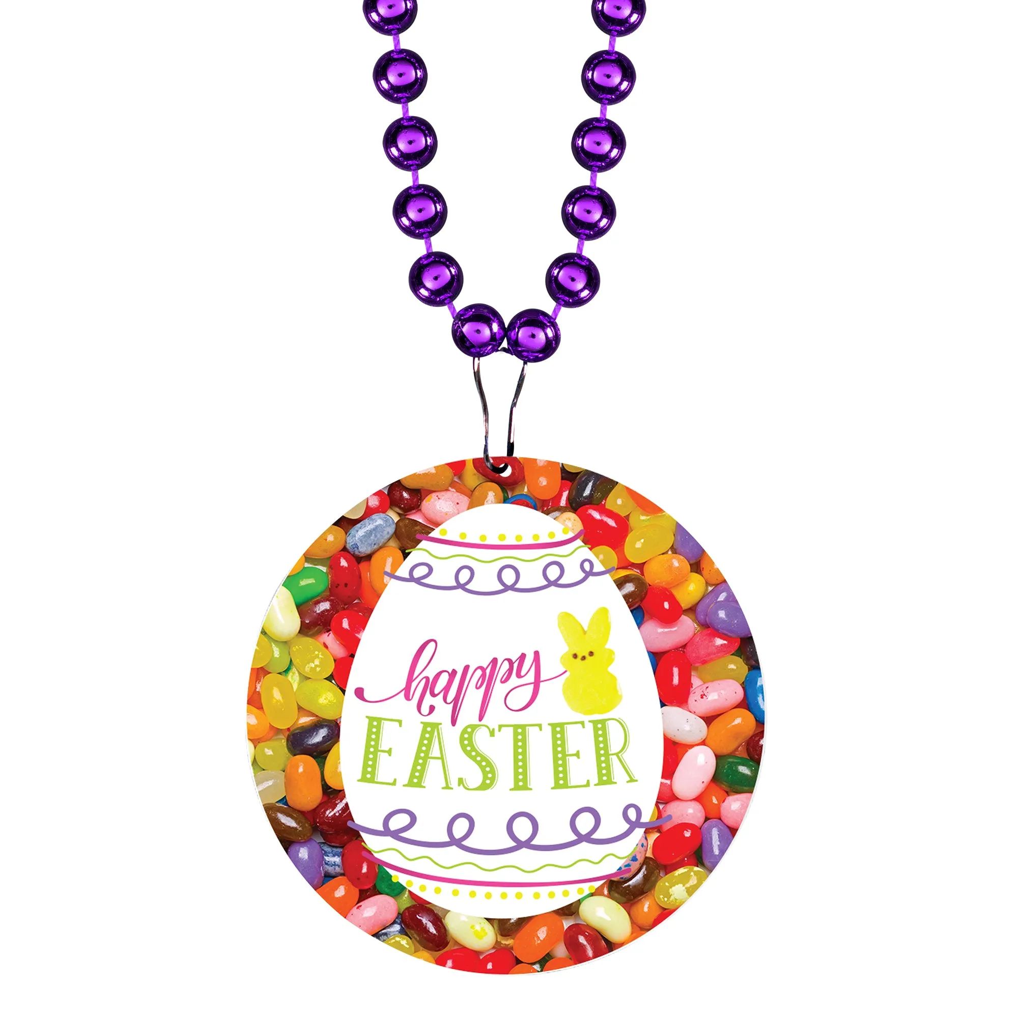 Easter Egg Medallion Bead Necklaces