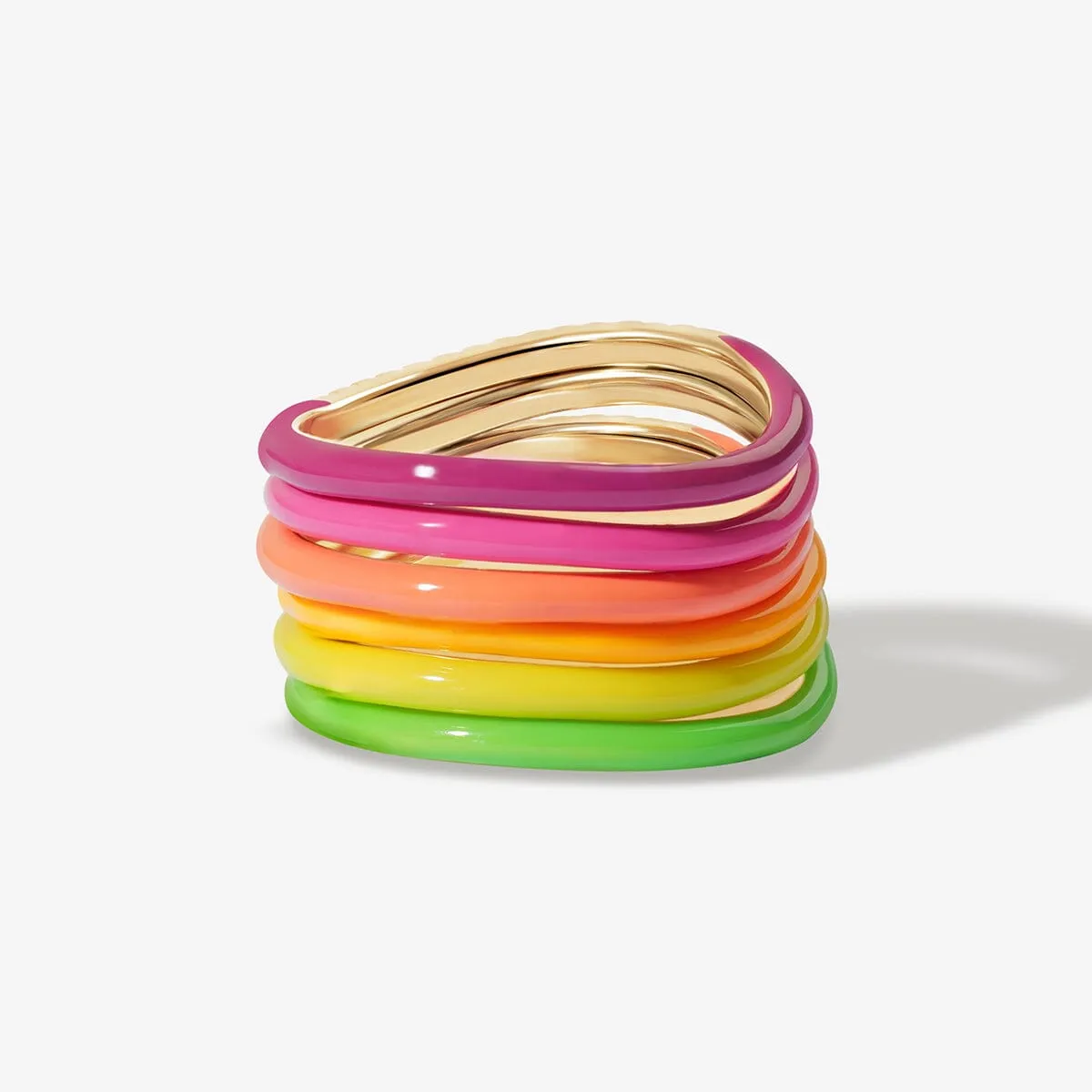 Egor neon enamel 6-piece ring set