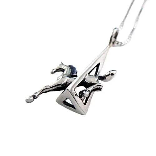 Eventing Jumping Horse Pendant Necklace