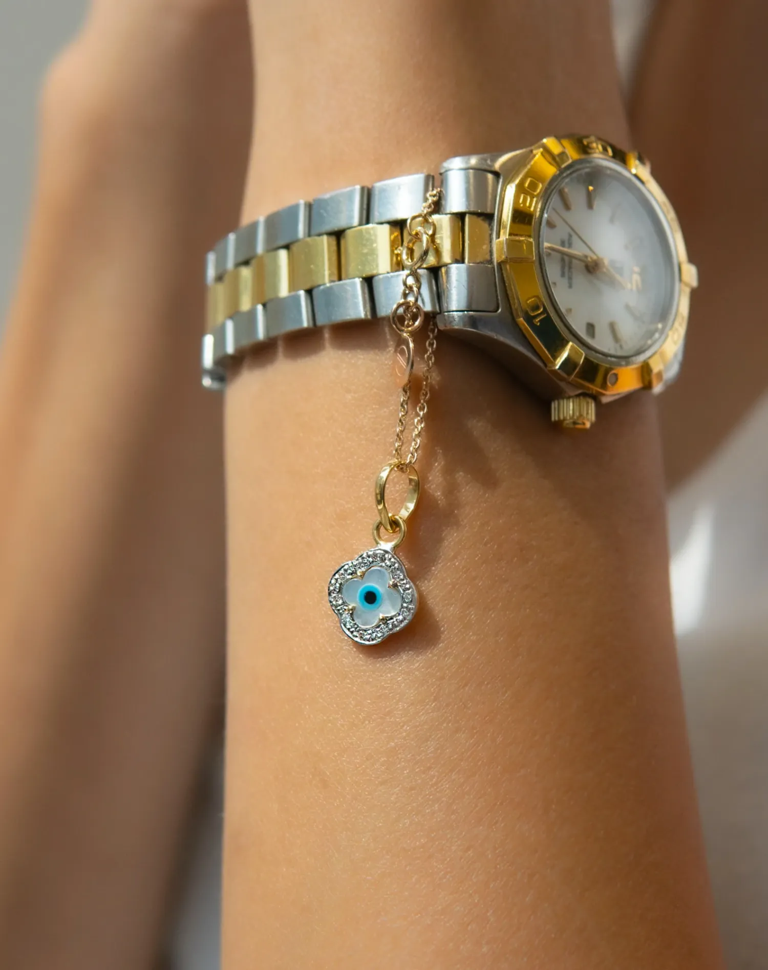 Evil Eye Clover with Diamonds (Small) Watch Charm Set