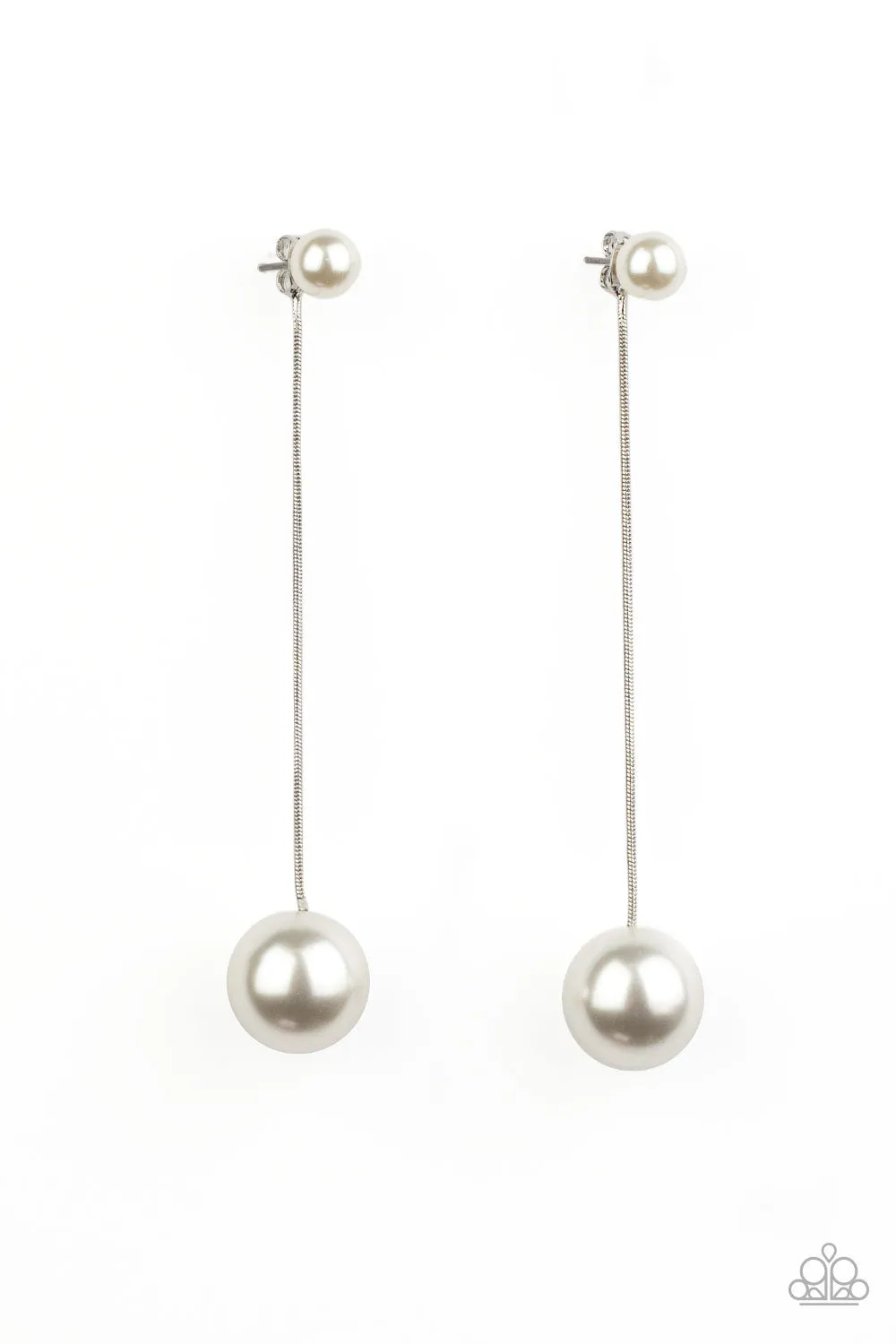 Extended Elegance White-Earrings