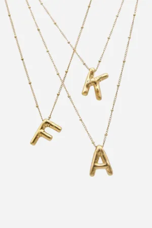 Farrah B Airhead Bubble Initial Necklace - Letter A