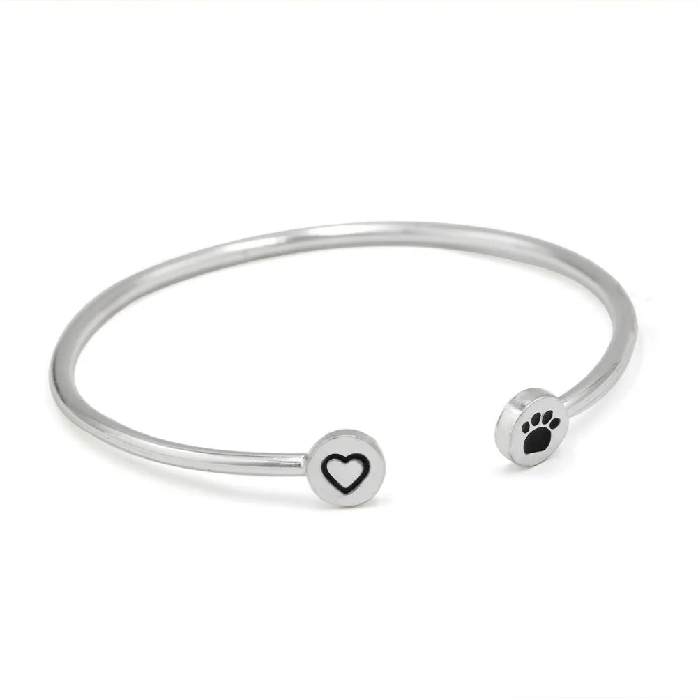 Fashion dog palm simple love silver bracelet