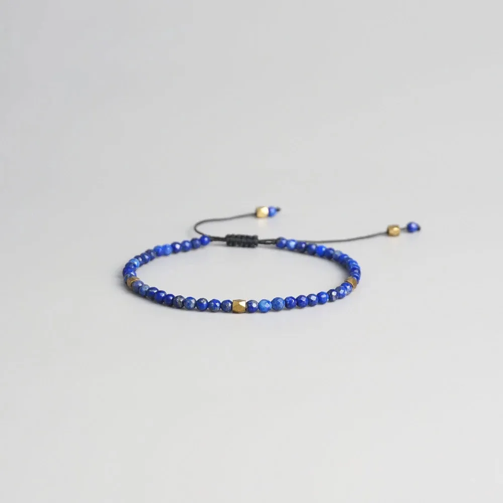 Fashionable And Simple 3MM Gold Faceted Bracelet