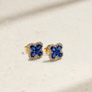 Felicity Sapphire and Diamond Stud Earrings