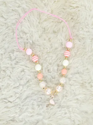 Flamingo Fun Adjustable Bubblegum Necklace