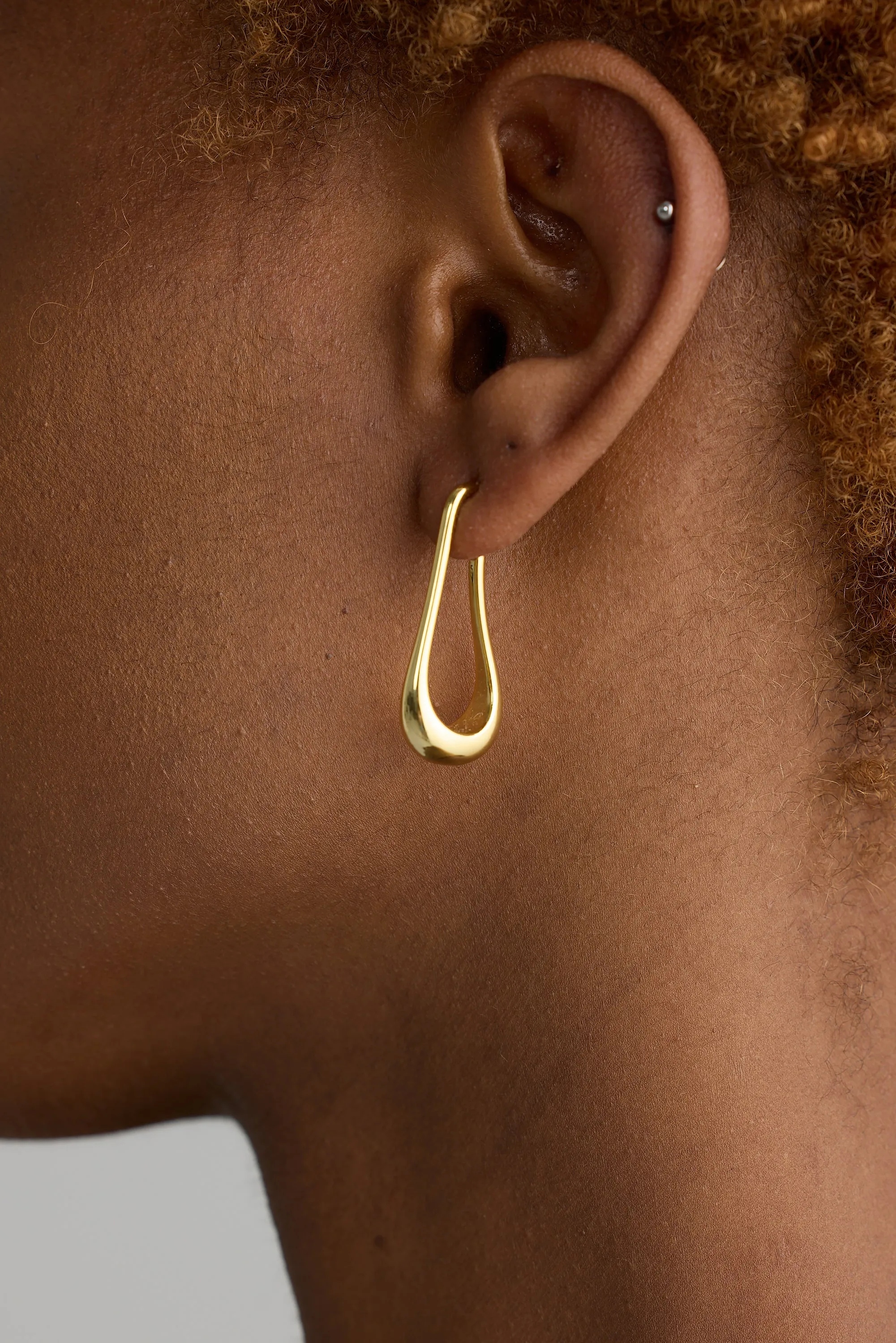 Fluid Drop Earring - Gold