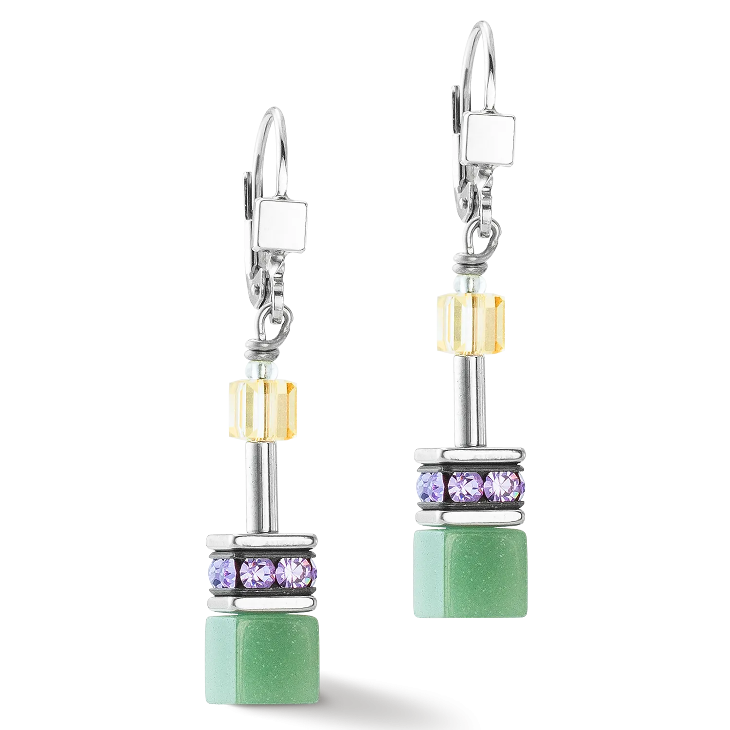 GeoCUBE® Iconic earrings silver-ice pastels