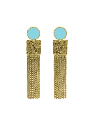 Geometric Danglers (Turquoise)