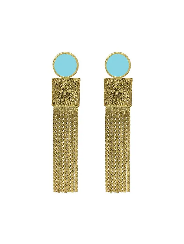 Geometric Danglers (Turquoise)