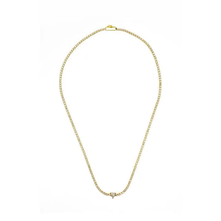 Georgini Sweetheart Tennis Necklace - Gold - 42cm