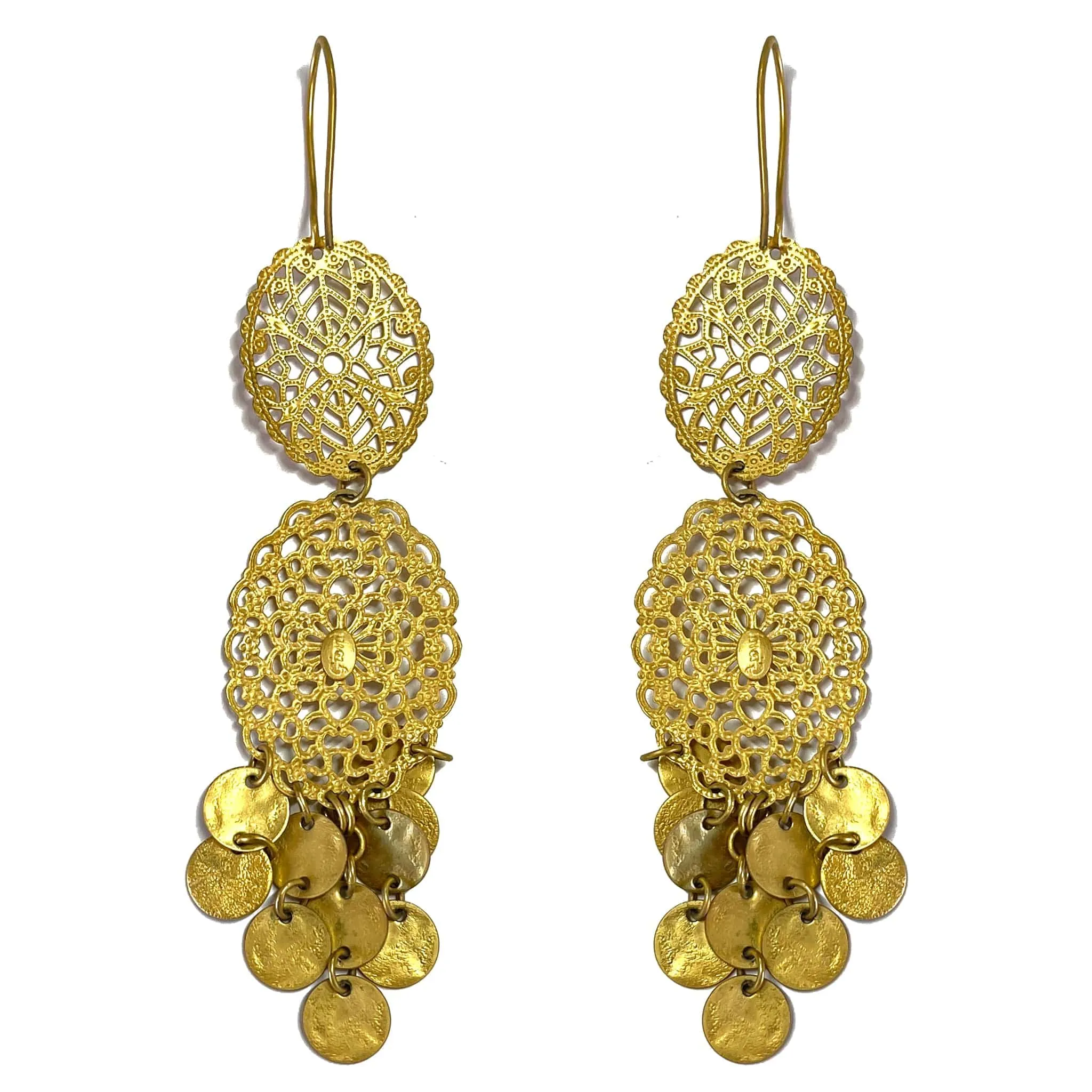 Giora' Italian Filigrain Earrings with Samll Round Pendants