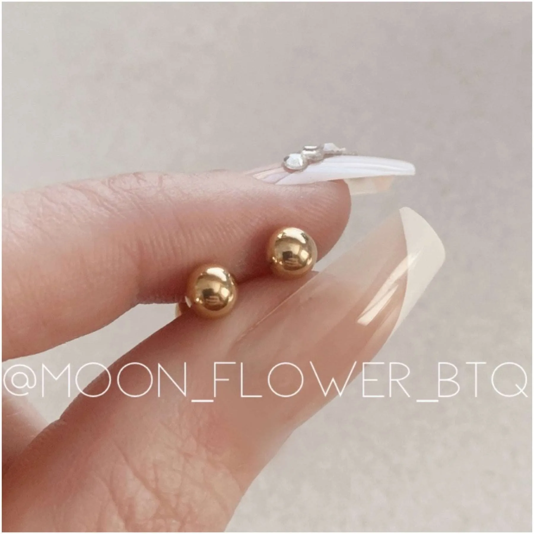 Gold Barbell Earrings 5mm