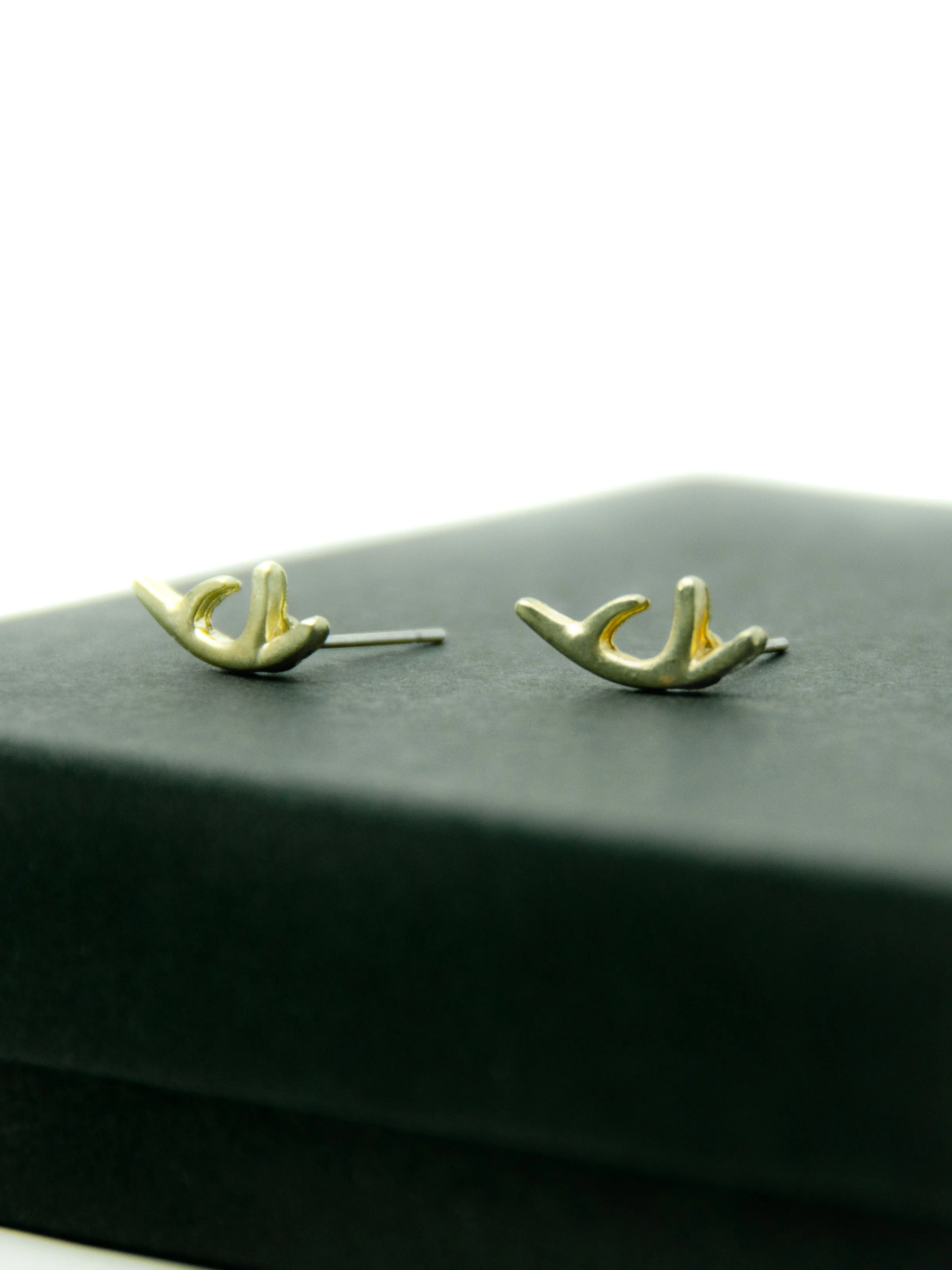 Gold Deer Stud Earrings