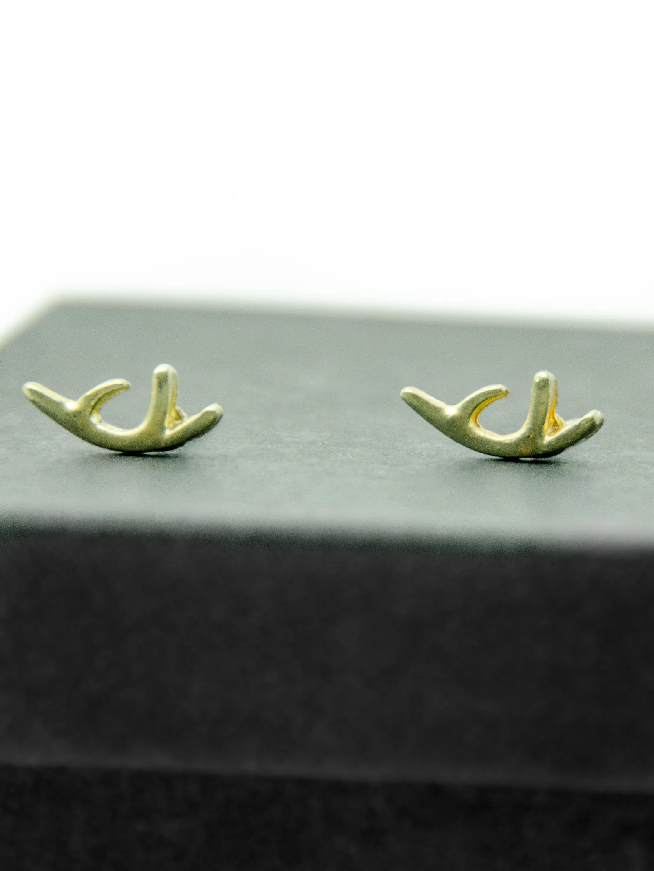 Gold Deer Stud Earrings