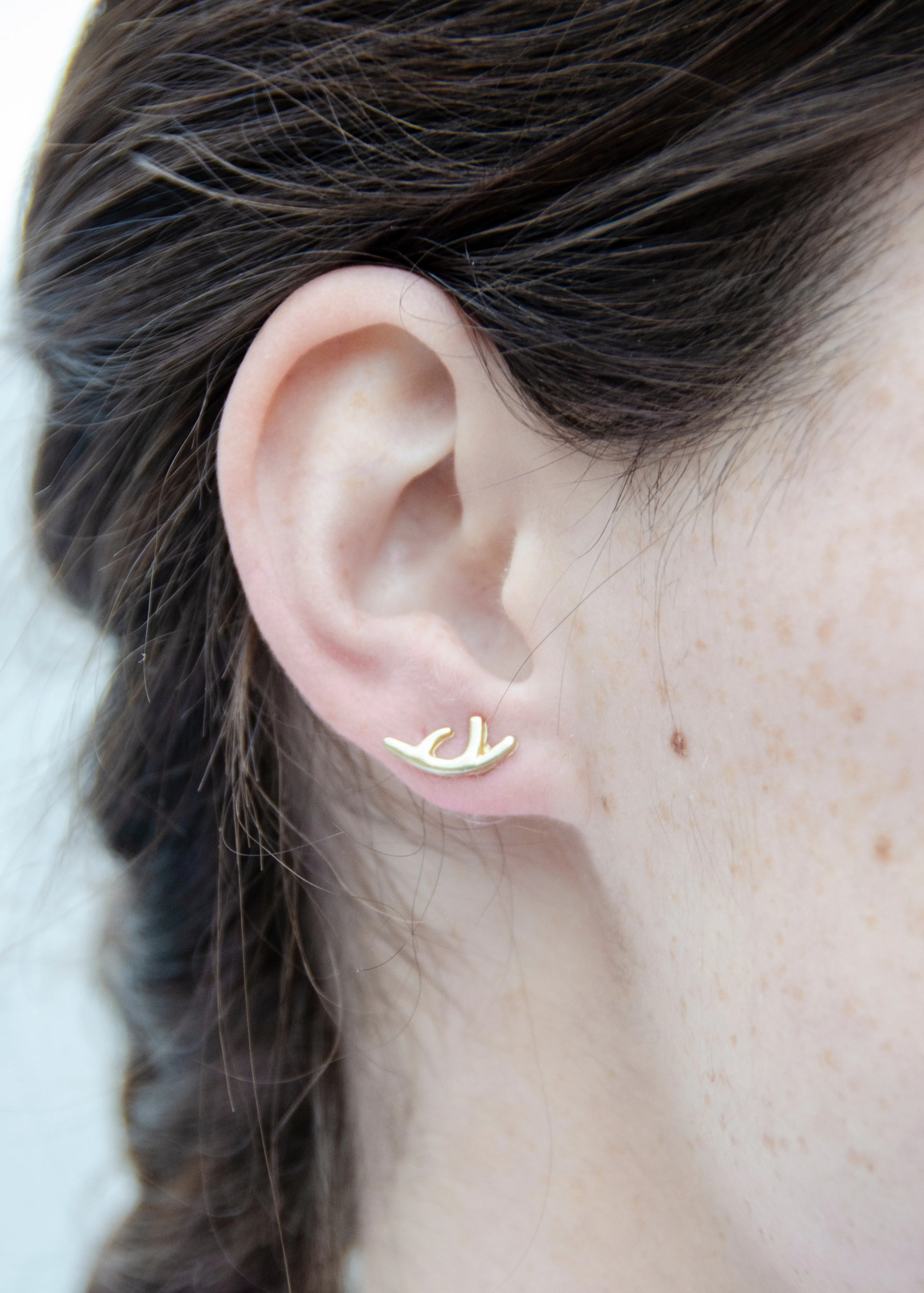 Gold Deer Stud Earrings