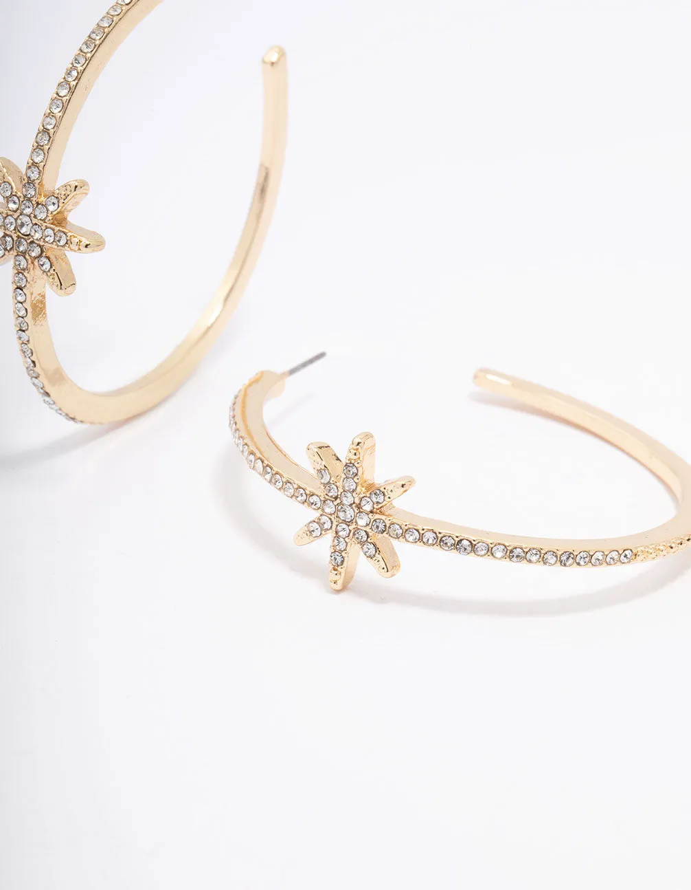 Gold Diamante Celestial Hoop Earrings