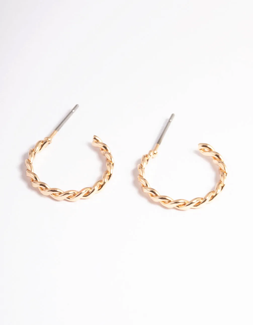 Gold Figure Eight Huggie Earrings