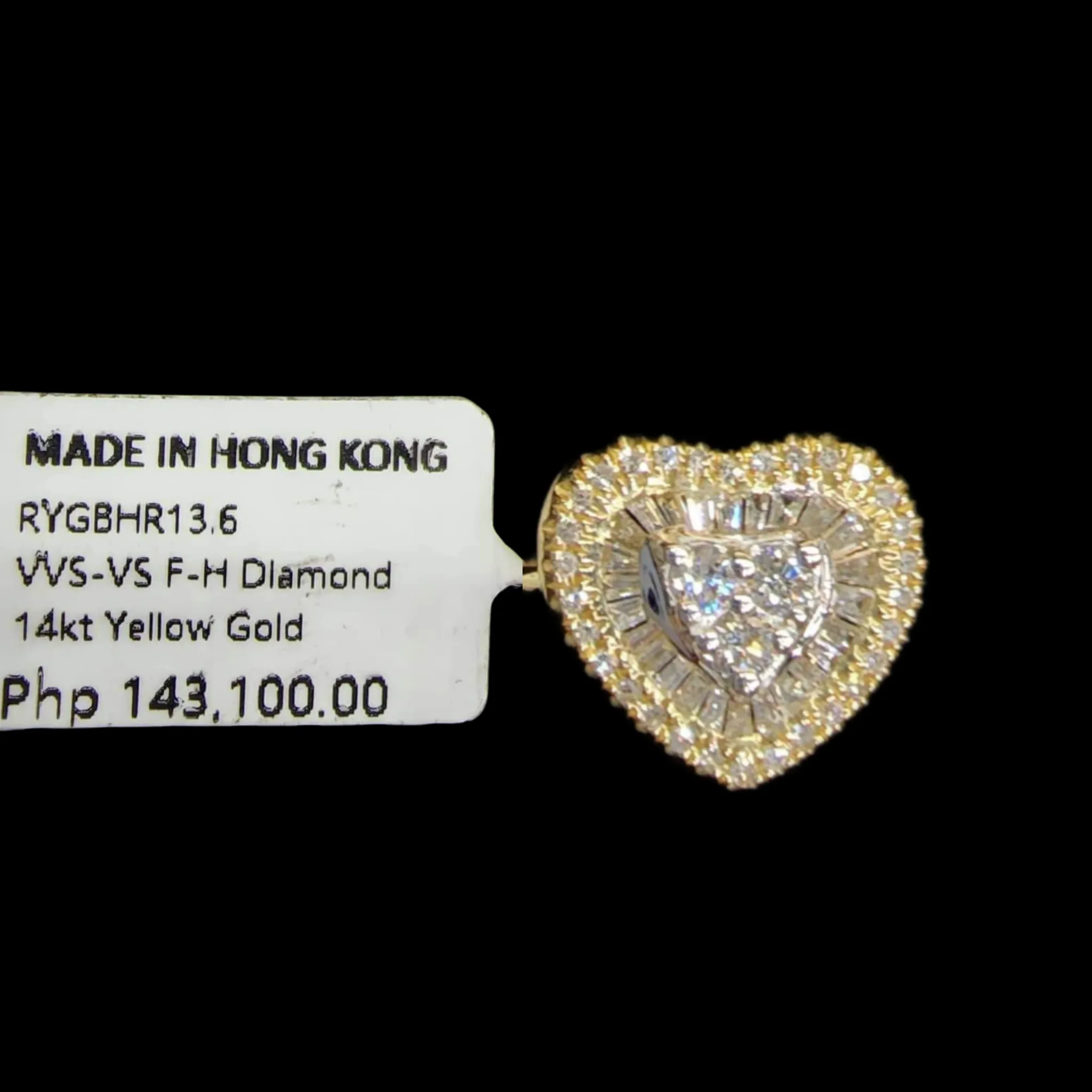 Golden Heart Diamond Ring 14kt