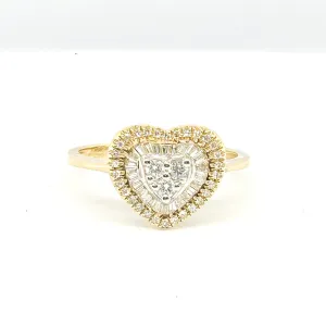 Golden Heart Diamond Ring 14kt