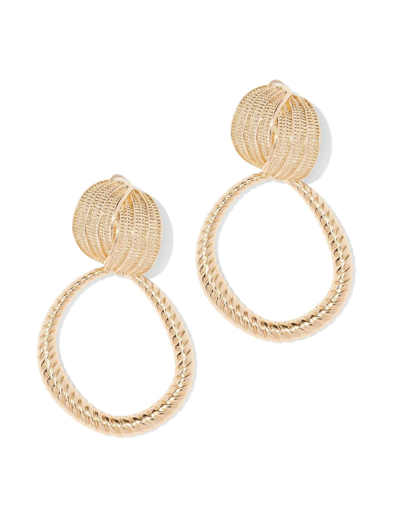 Goldtone Open Oval Drop Earring