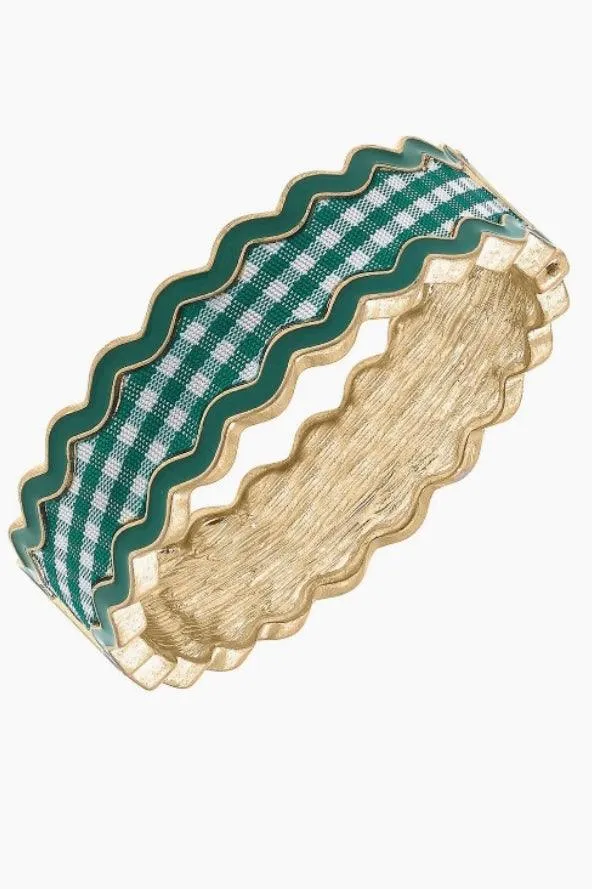 Green Gingham Bangle