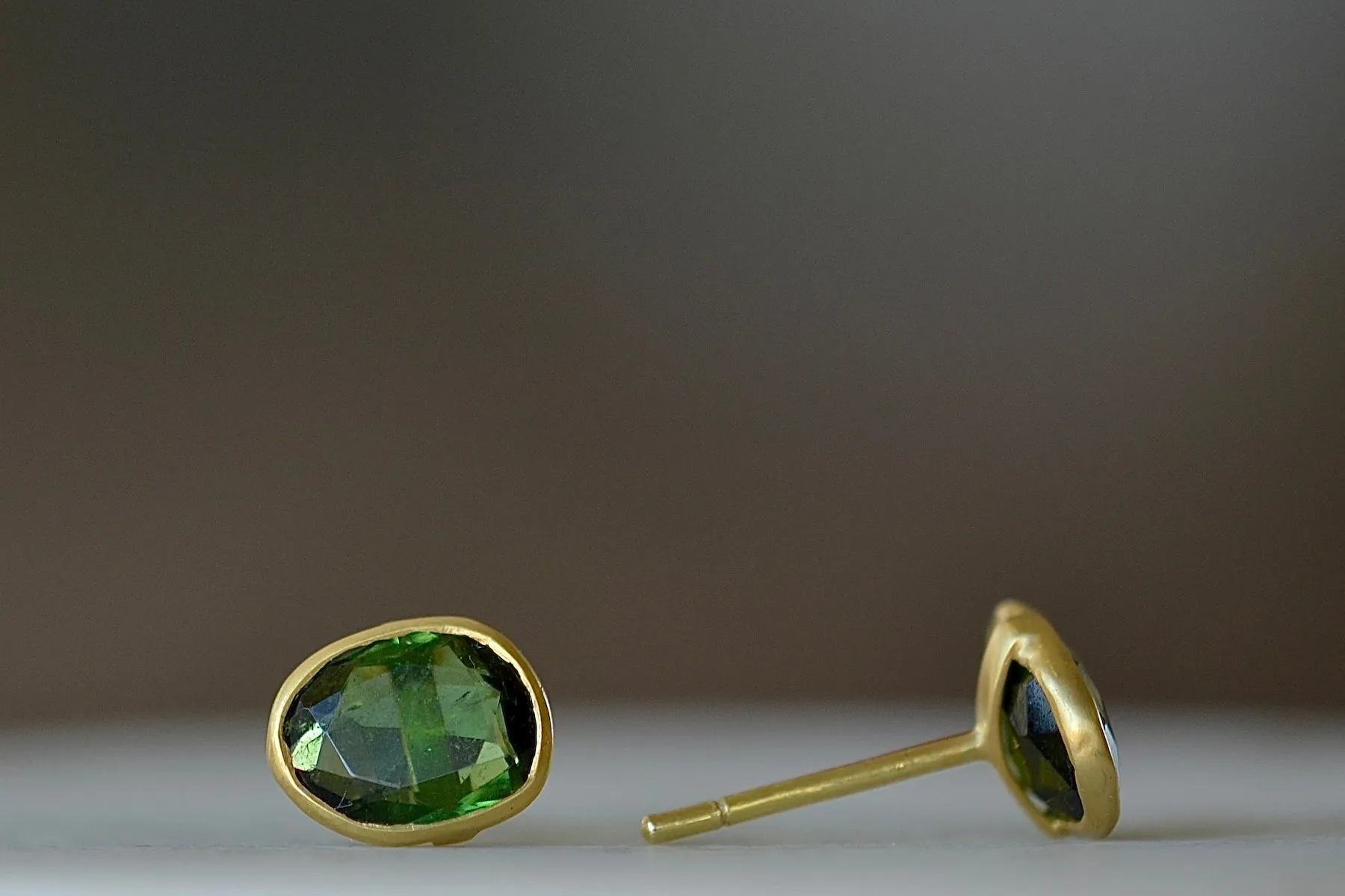 Green Tourmaline Classic Studs