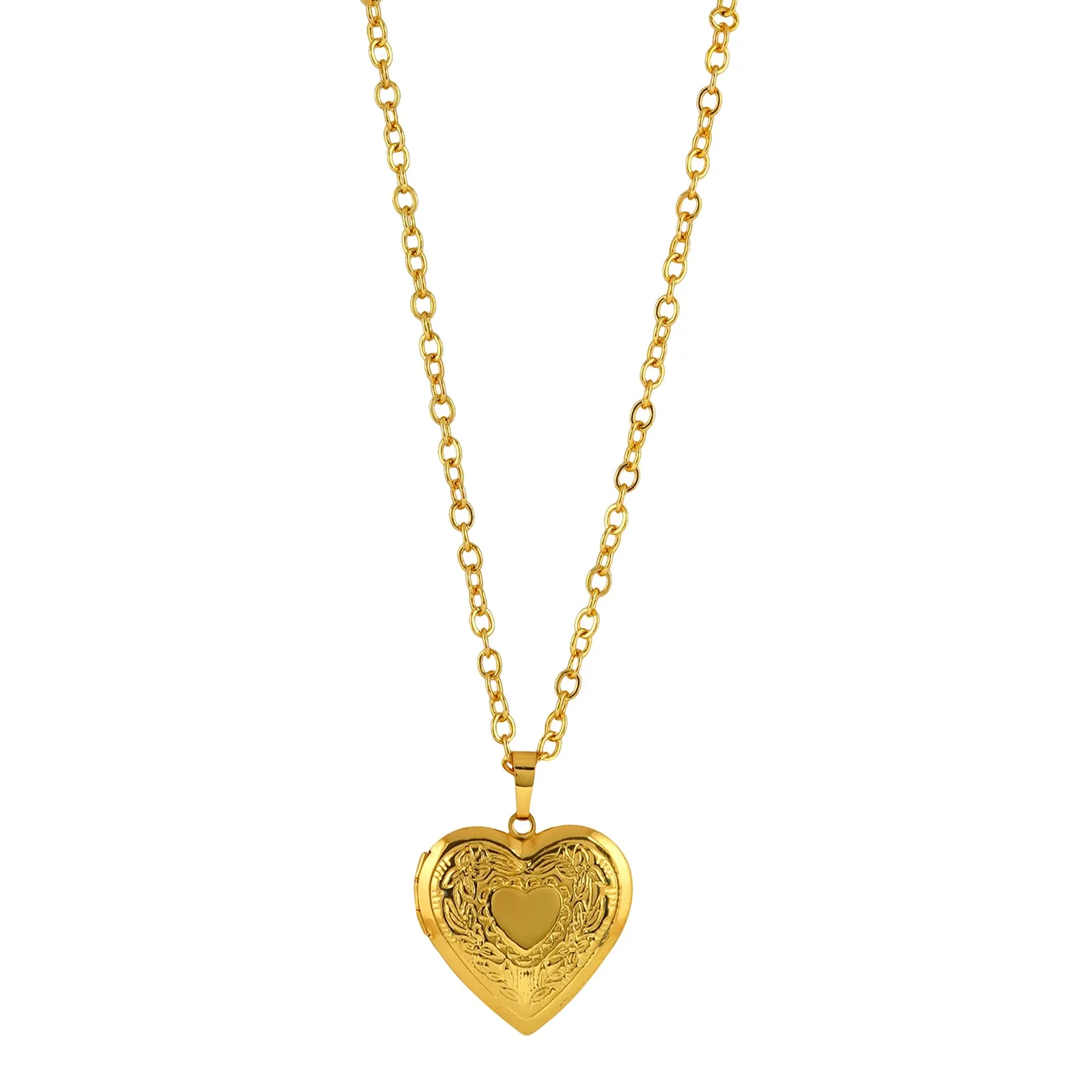 Hazey Gold Heart Necklace