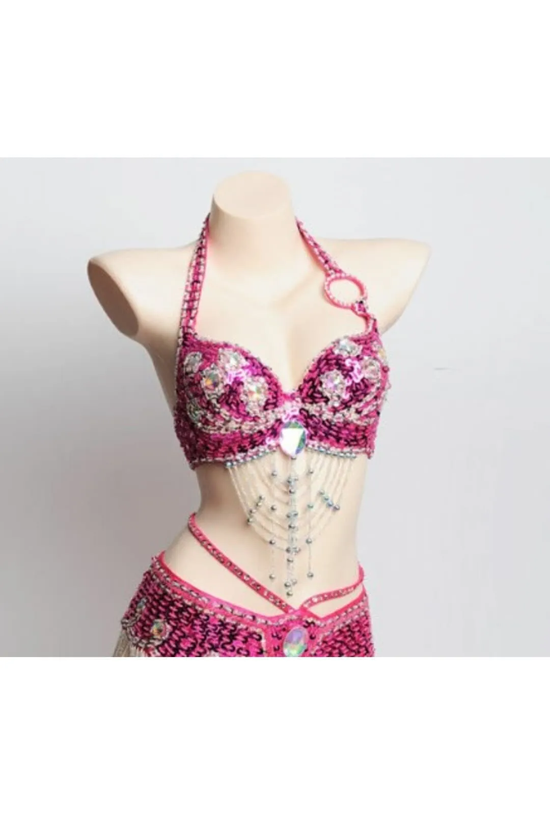 Hot Pink Jewelled Festival Bra