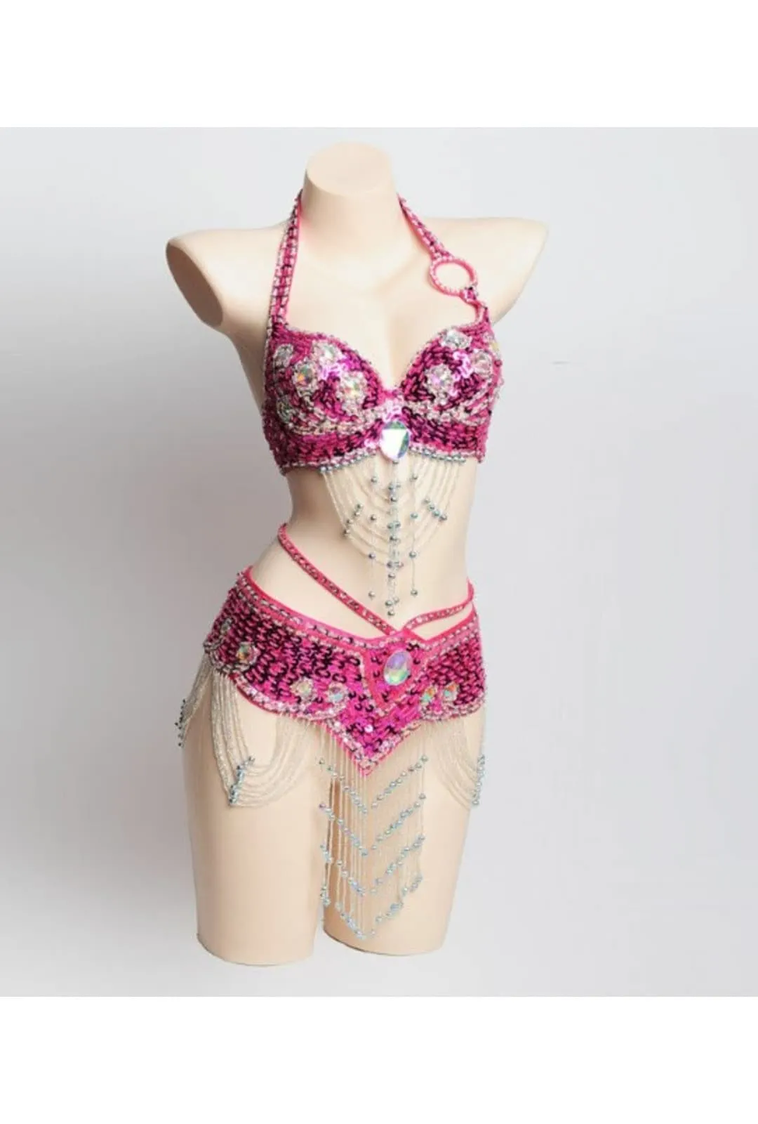 Hot Pink Jewelled Festival Bra