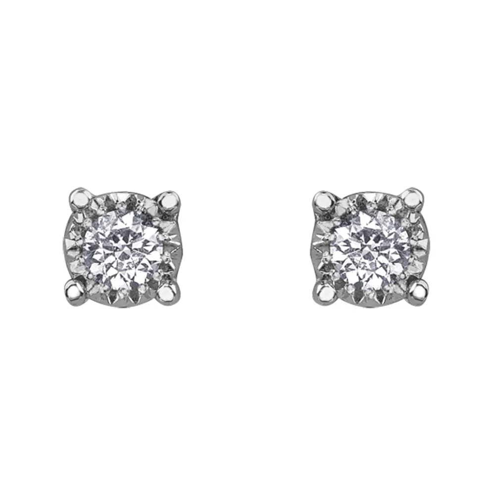 Illusion Set Diamond Stud Earrings