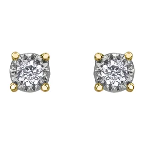 Illusion Set Diamond Stud Earrings