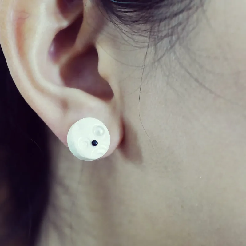 Journey White Earring Studs