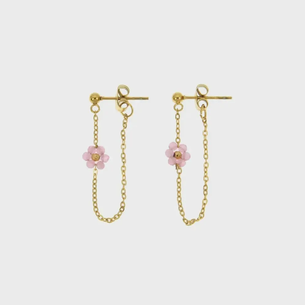 Les Cleias Suzanne Earrings Pink Quartz