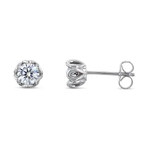 Lily 5mm Moissanite Studs 14k White Gold