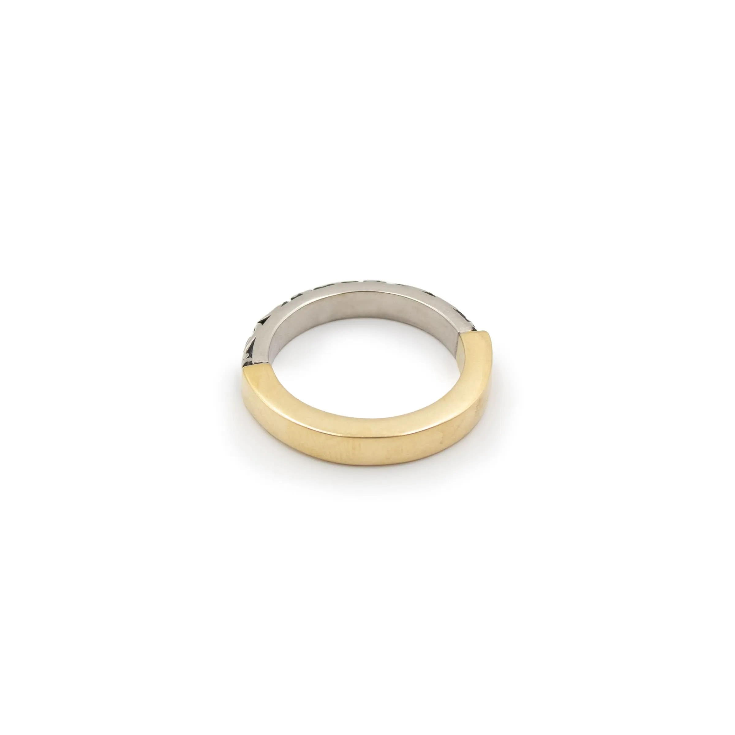 Logo Engraved Ring in Gold