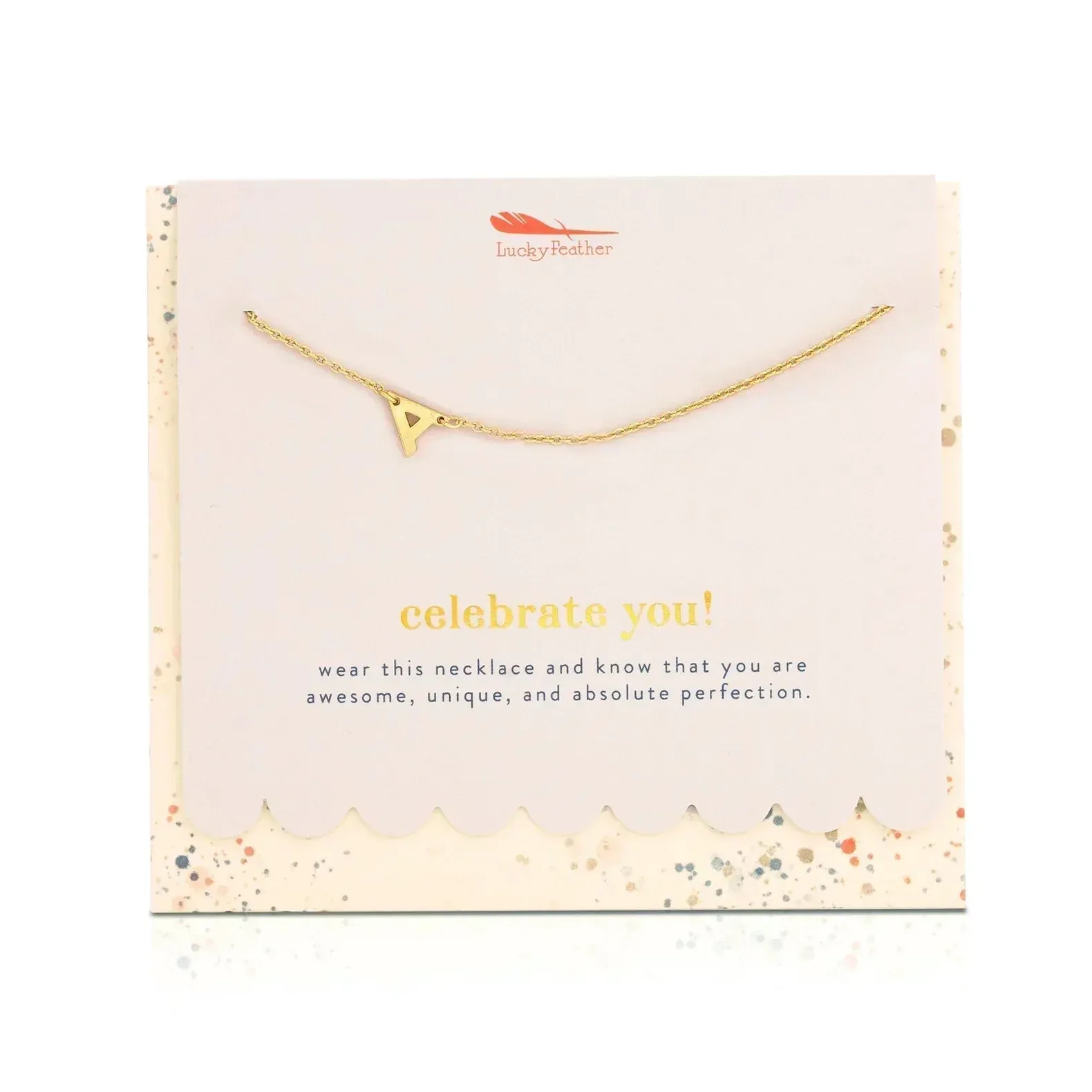 Lucky Feather Celebrate You Initial Necklace - I