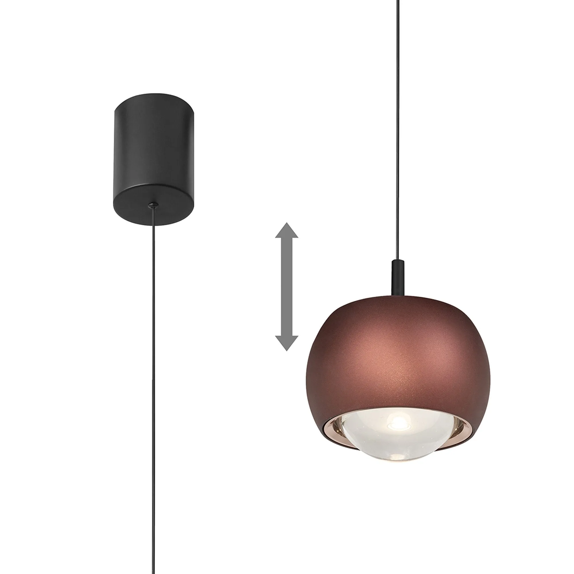 Mantra M8408 Roller Rise And Fall LED Pendant Coffee/Black