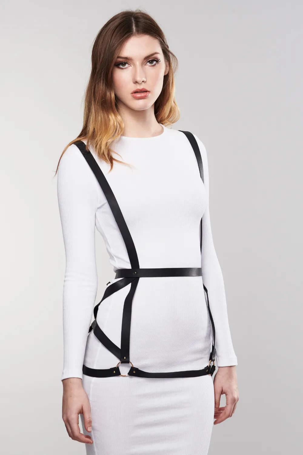 Maze Vegan Leather Arrow Harness Dress