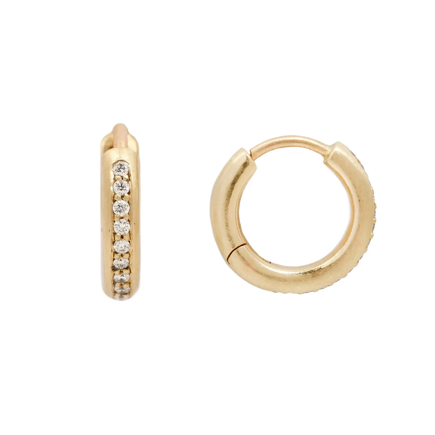 Medium Pavé Diamond Hoops