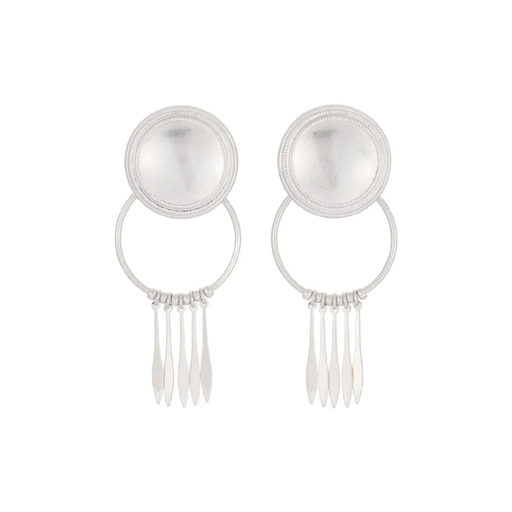 Metal Fringe Drop Earrings