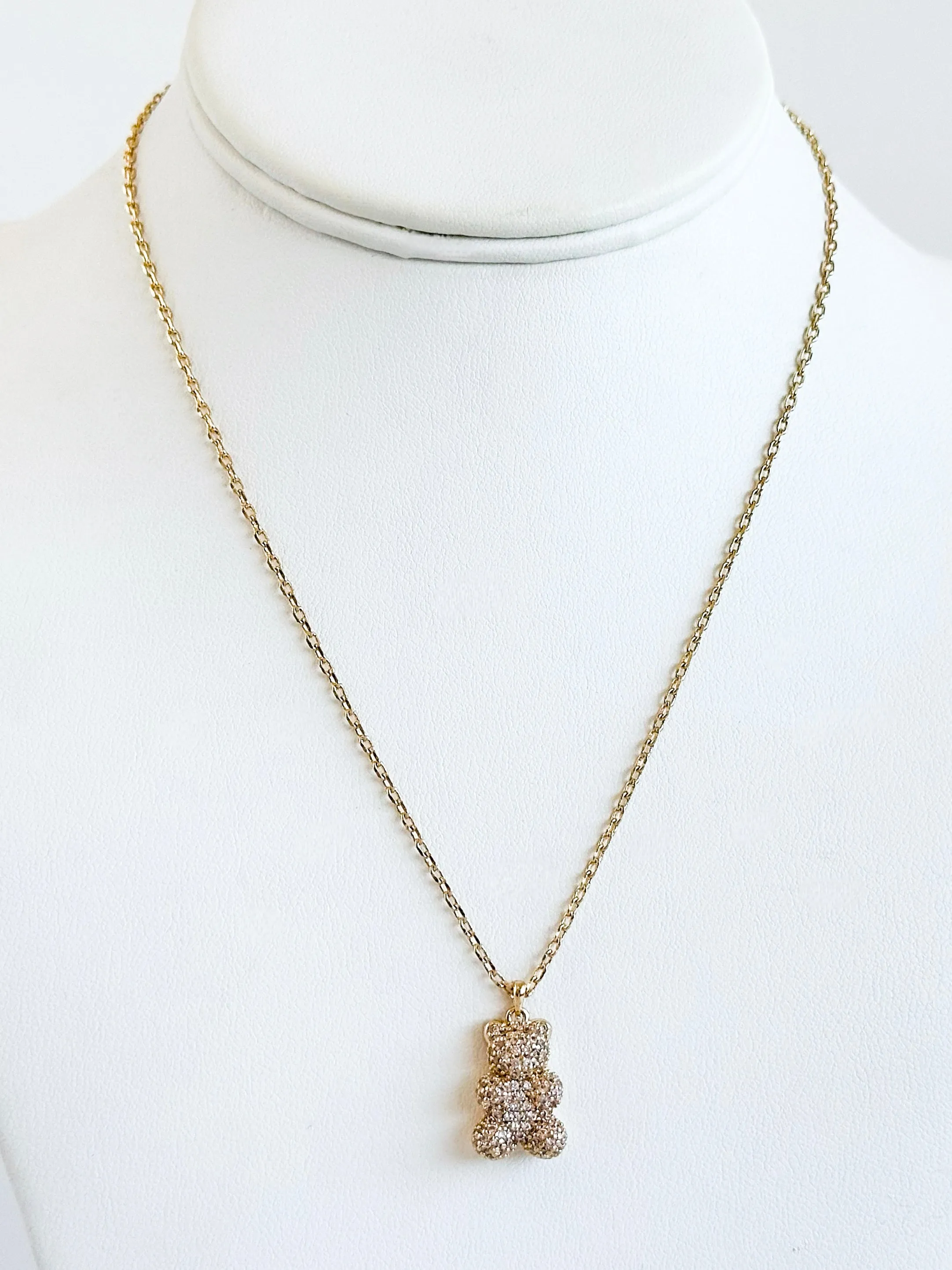 Micropave Bear Necklace