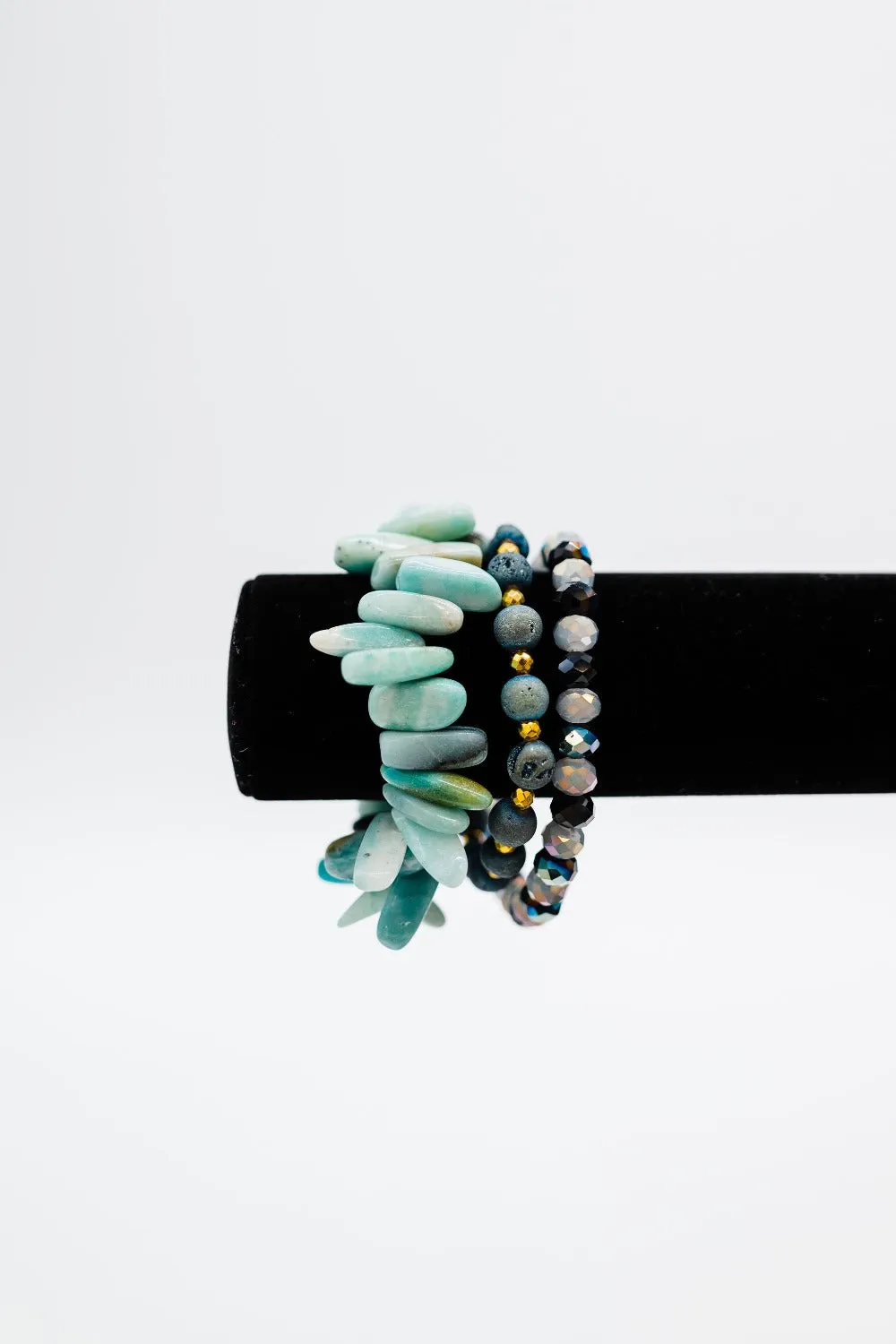 milena bead   stone bracelet stack