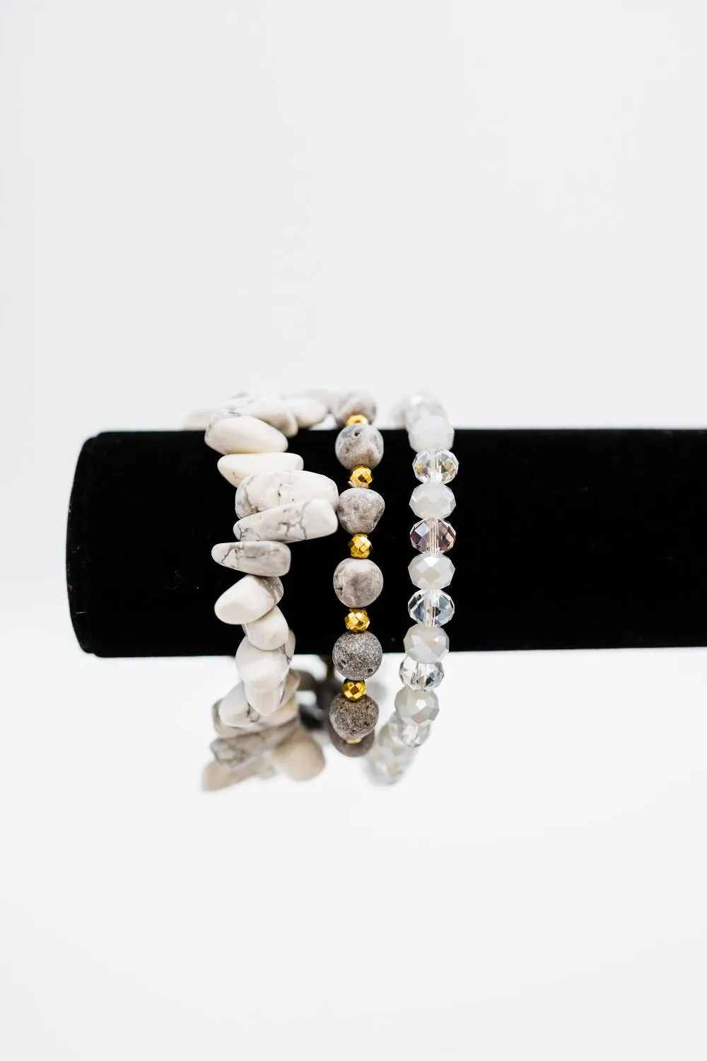 milena bead   stone bracelet stack