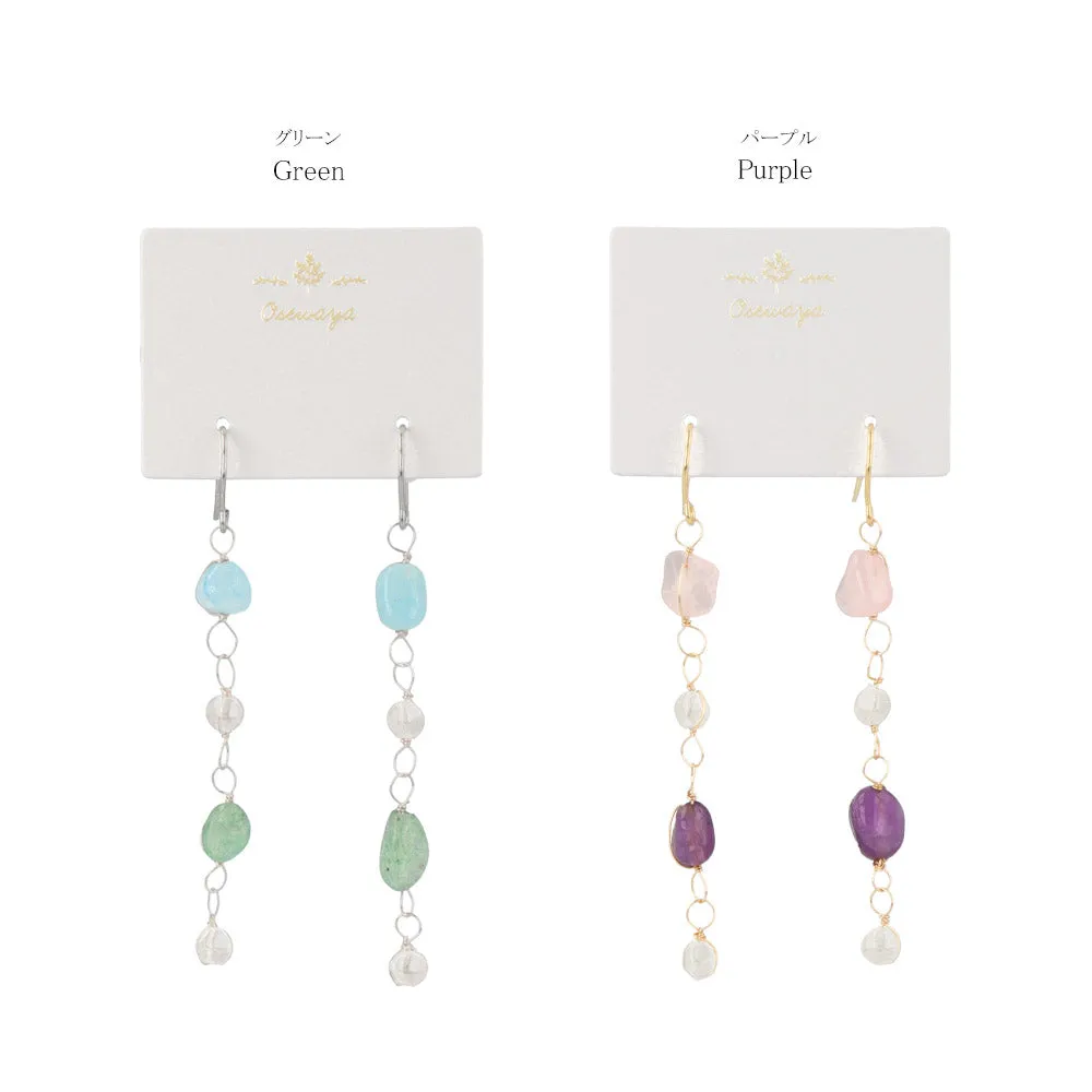 Mixed Gem Drop Earrings