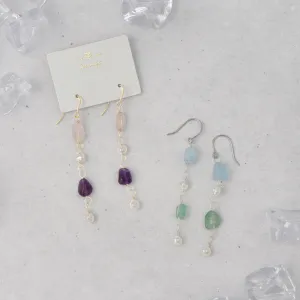 Mixed Gem Drop Earrings