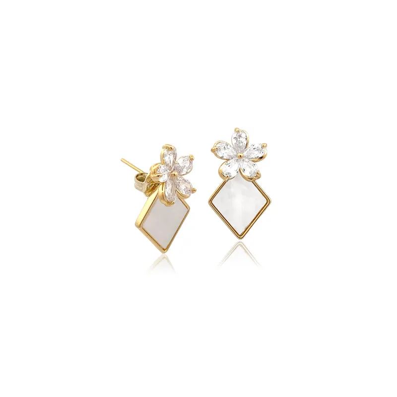 Mother of Pearl Gold Earrings